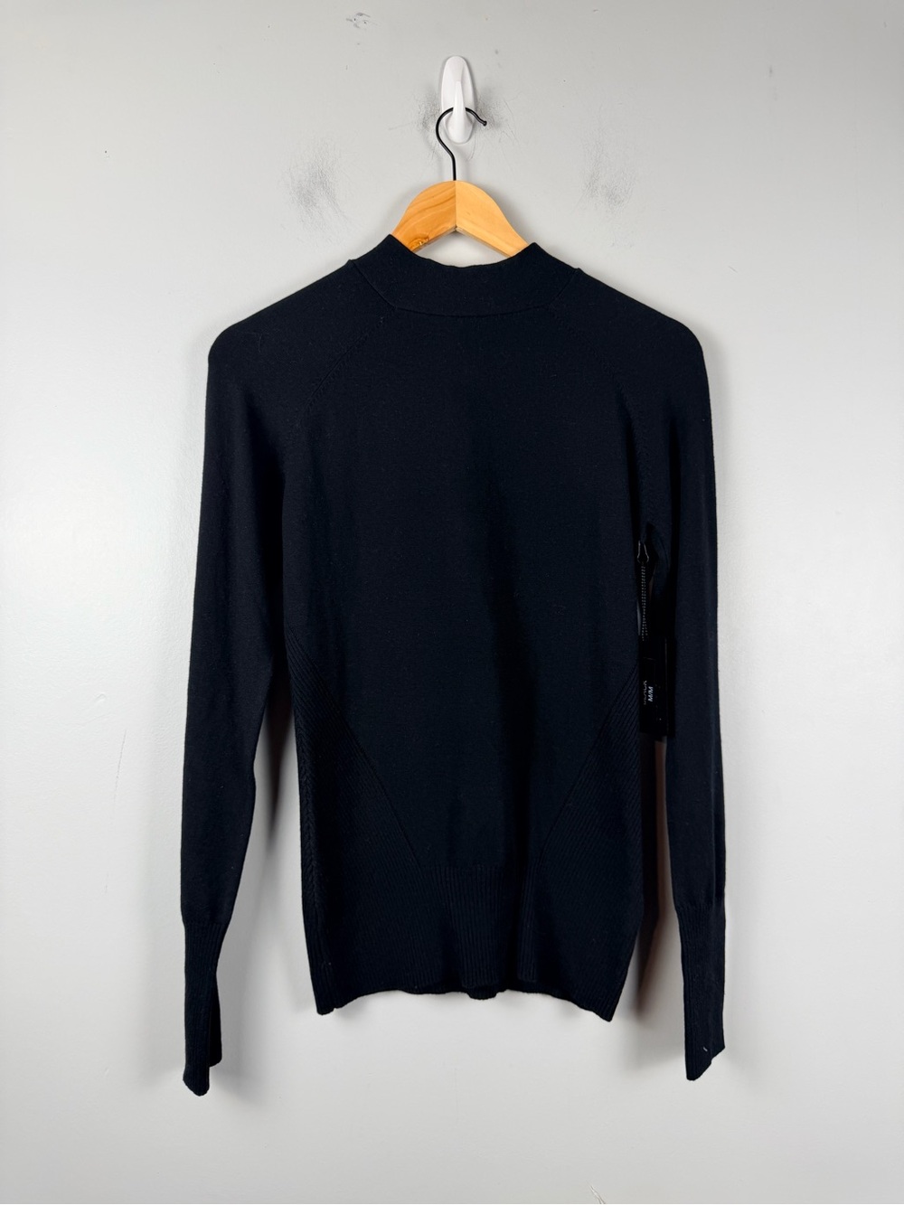 New L.A.M.B silk cashmere black mock necksweater back tie size medium
